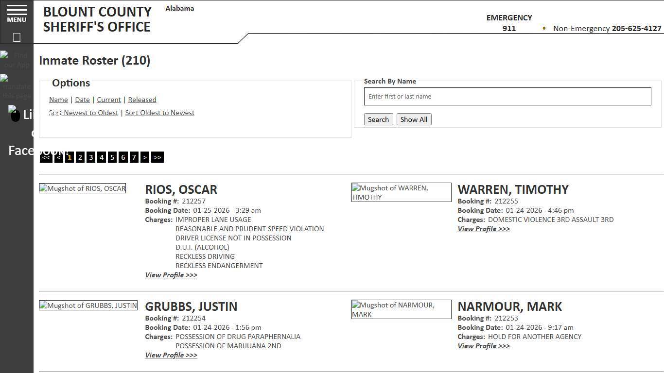 Inmate Roster - Current Inmates Booking Date Descending - Blount County Sheriff AL